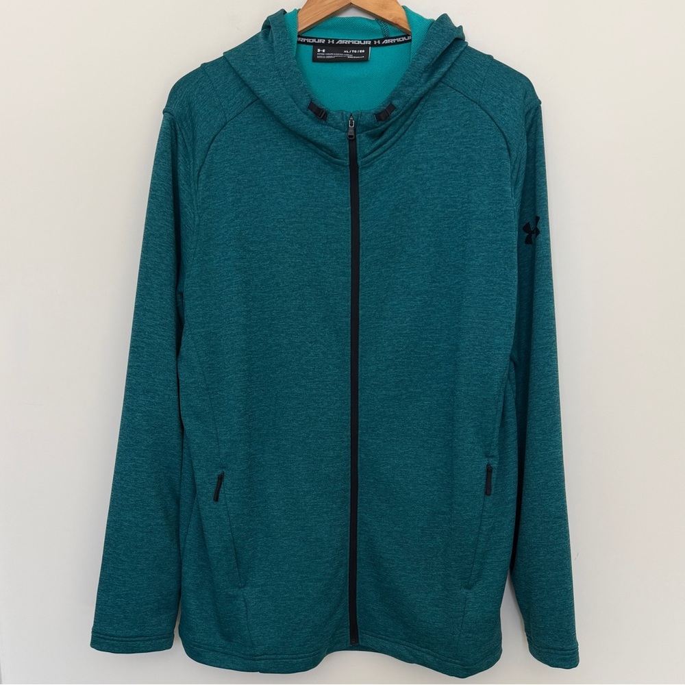 Men's Under Armour Teal Zip-Up Hoodie - Picture 2 of 5